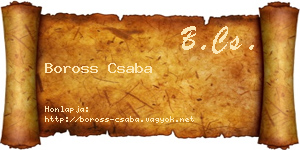 Boross Csaba névjegykártya