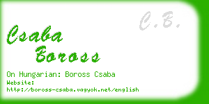 csaba boross business card